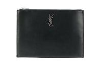 SAINT LAURENT Smooth Cow Leather Storage Bag Clutch Men's Black