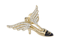 CHANEL 2023 Plated Wing Heel Brooch Costume Brooch
