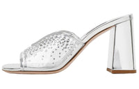 MIU MIU Abrasion-Resistant Slide Slippers Women's Silver