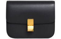 CELINE Classic Bo Leather Tofu Bag, Square Bag, Shoulder Bag, Crossbody Bag Medium Size Women's Black