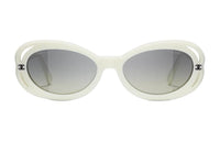 CHANEL Oval Sunglasses Unisex White