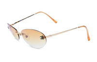 CHANEL Oval Sunglasses Women's Gold