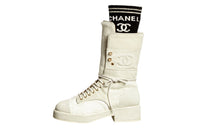 CHANEL Ankle Boots Women's White
