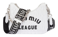 MIU MIU Matelassé Polyurethane Handbag Shoulder Bag Crossbody Bag Women's White