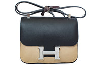 HERMES Constance Epsom Leather Shoulder Bag Crossbody Bag Mini Women's Black