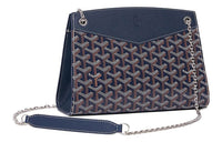GOYARD Rouette Canvas With Leather Totes Chain Bag Shoulder Bag Women's Marine Blue