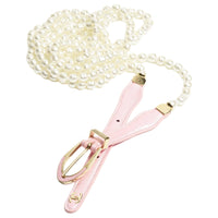 CHANEL Multicolor Design Pin Buckle Glass Beads Waist Chains Women's White