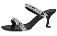 LOUIS VUITTON Sparkle Slide Slippers 6.5cm Women's Black