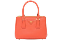 PRADA Saffiano Leather Handbag, Shoulder Bag, Crossbody Bag Mini Women's Orange