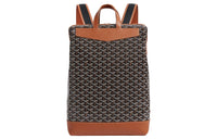GOYARD Cisalpin Canvas Leather Backpack Unisex Black/Tan