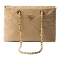 PRADA Re-Edition Fabric Tote Bag Shopping Bag Handbag Shoulder Bag Medium Size Women's Camel Brown