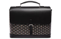 GOYARD Citadin Canvas With Leather Messenger Bag Handbag Briefcase Small Size Unisex Black
