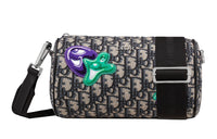 DIOR Jacquard Fabric Bowling Bag, Zip Closure Shoulder Bag, Crossbody Bag Men's Black