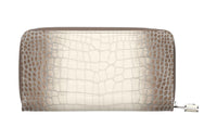 LOUIS VUITTON Shiny Nile Crocodile Leather Wallet Women's Brown/White