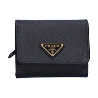 PRADA Leather Wallet Women's Black