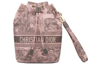 DIOR Travel Fabric Travel Storage Bag Women's Pink/Gray