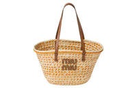 MIU MIU Wicker One Shoulder Handbags Regular Women's Natural/Orange