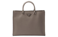 PRADA Saffiano Leather Tote Bag Shopping Bag Handbag Men's Gray