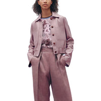 HERMES Cropped Coats Women's Violet