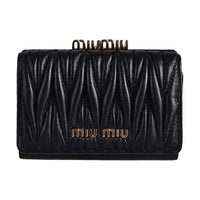 MIU MIU Leather Wallet Women's Black