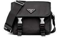 PRADA Saffiano Leather Messenger Bag Shoulder Bag Women's Black