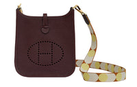 HERMES Evelyne Clemence Bullock Leather Shoulder Bag, Crossbody Bag Women's