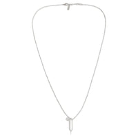 SAINT LAURENT Brass Rhinestone Metal Necklaces Men's Silver