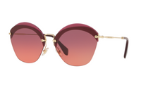 MIU MIU Metal Irregular Shape Sunglasses Women's Fuchsia