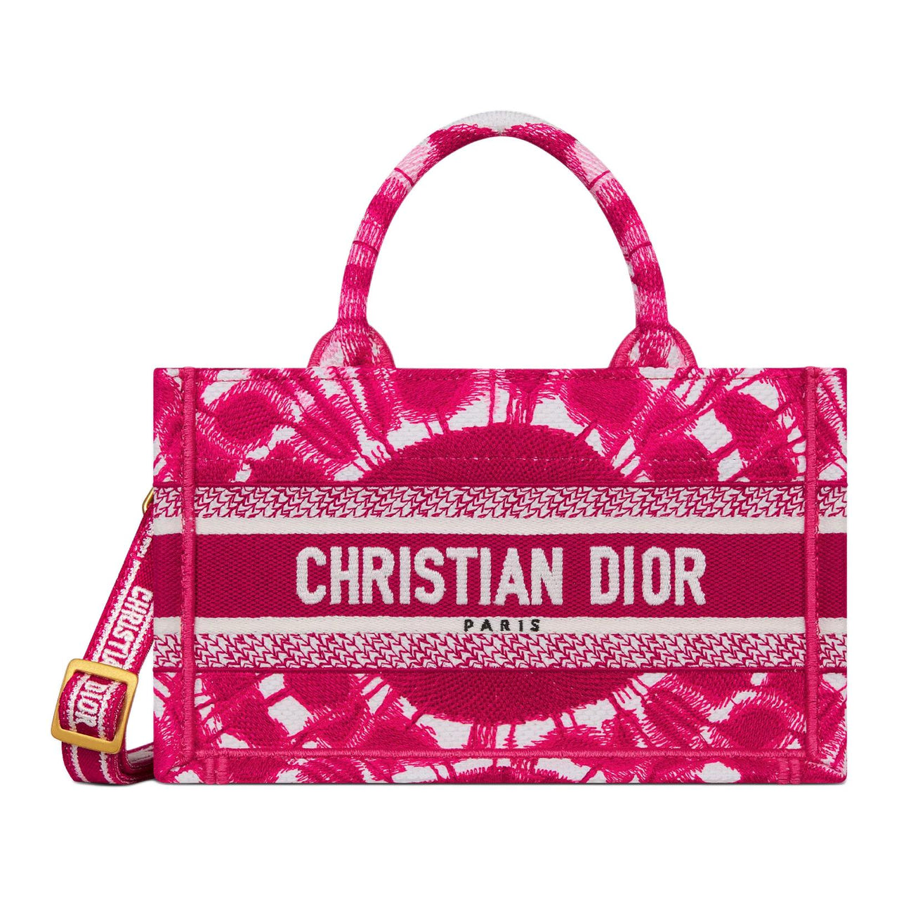 DIOR Miss Dior Cotton Tote Bag Shopping Bag Shoulder Bag Crossbody Bag Handbag Mini Women's Fuchsia