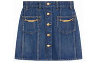 CELINE Button Up Denim Skirt