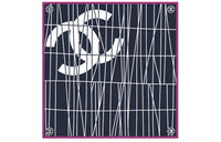 CHANEL Silk Scarves Women's Black