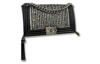 CHANEL LEBOY Leather Shoulder Bag Crossbody Bag Medium Size Women's Black
