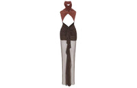 SAINT LAURENT Sleeveless Dress Women's Coffee