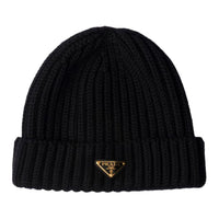 PRADA Triangle-logo Ribbed Beanie