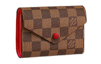 LOUIS VUITTON Victorine Canvas With Leather Wallet Women's Red