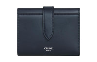 CELINE Shiny Calfskin Wallet Men's Dark Blue