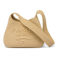 PRADA Raffia Braided Straw Tote Bag Shopping Bag Shoulder Bags Women's Light Umber