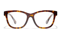 CHANEL Acetate Irregular Shape Eyeglass Frames Women's Brown