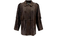 SAINT LAURENT Leather Jackets Women's Dark Red