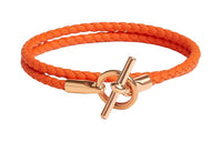 HERMES Leather Bracelets Women's Orange