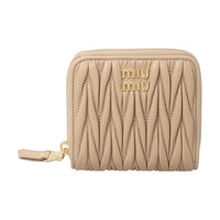 MIU MIU Leather Wallet Women's Nude Pink
