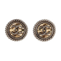 CHANEL 2017 Cc Button Earrings