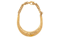 SAINT LAURENT Crescent Moon Engraved Necklace