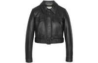 SAINT LAURENT Leather Jacket Women's Black