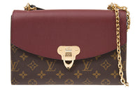 LOUIS VUITTON Cowhide Leather Chain Bag Crossbody Bag Women's Red