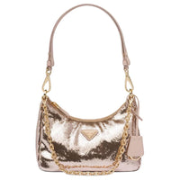 PRADA Fabric With Leather Handbag Shoulder Bag Women's Pink