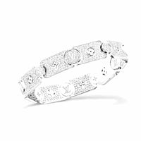 LOUIS VUITTON Les Gastons Vuitton Masterpiece Gourmette Bracelet White Gold And Diamonds