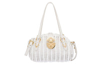 MIU MIU Leather Portable Crossbody Bag Shoulder Bag Women's White