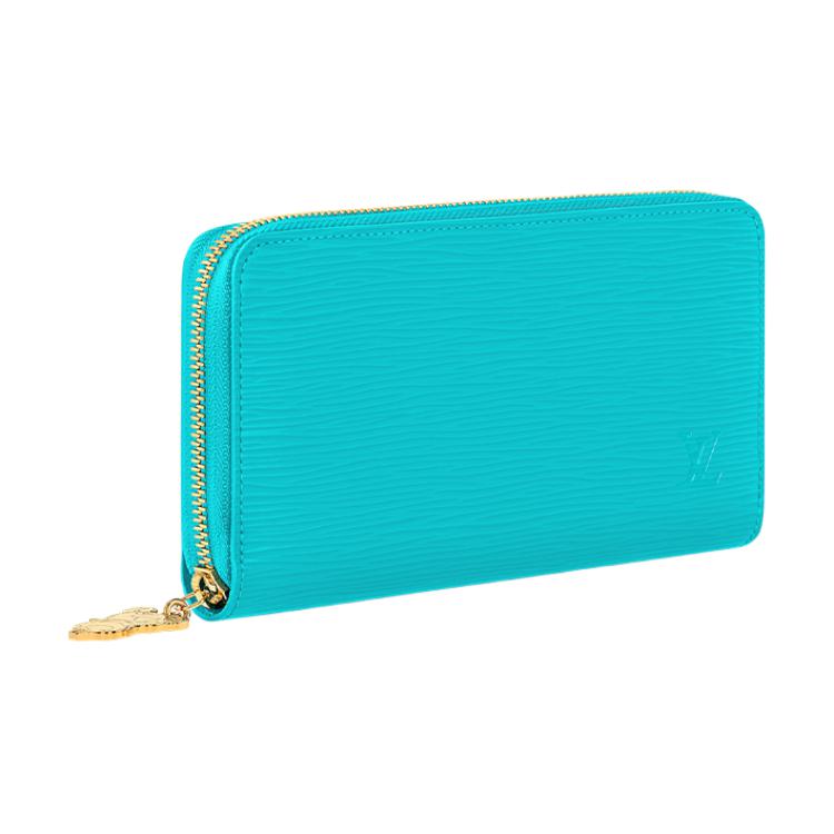 LOUIS VUITTON Takashi Murakami Village Co-Financing Zippy Cow Leather Wallet Women's Blue