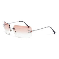 CHANEL Acetate Silver-Plated Square Sunglasses Women's Silver